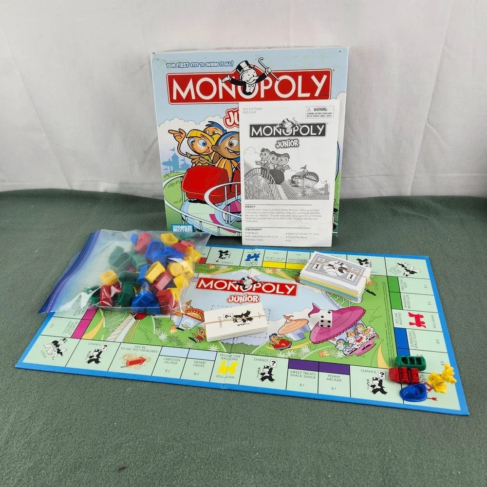 Monopoly Junior COMPLETE Parker Brothers 2005 Kids Childrens‎ Ticket Booth